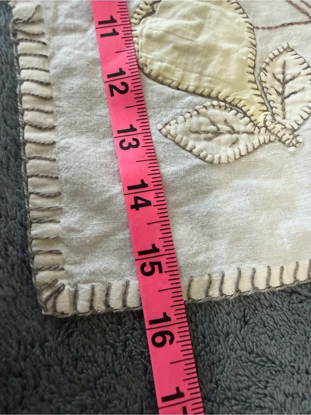 Vintage lot of 3 Hand-Embroidered doily, hand towel and round tablecloth